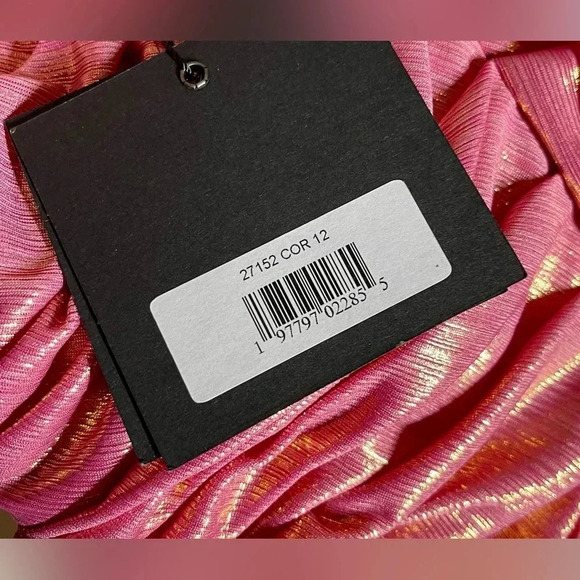 Mac Duggal 27152 | Off The Shoulder Ruched Waist Slit Metallic Gown | Women’s 12 - Picture 10 of 10